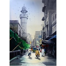 Zahid Ashraf, 21 x 29 Inch, Water Color on Paper, Cityscape Painting, AC-ZHA-011