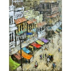 Zahid Saleem, 18 x 24 Inch, Acrylic on Canvas,Cityscape Painting, AC-ZS-009