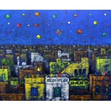 Zahid Saleem, 30 x 36 Inch, Acrylic on Canvas, Cityscape Painting, AC-ZS-133