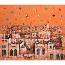 Zahid Saleem, 30 x 36 Inch, Acrylic on Canvas, Cityscape Painting, AC-ZS-139