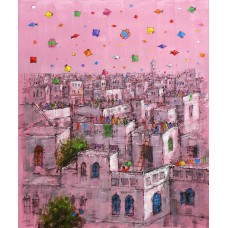 Zahid Saleem, 30 x 36 Inch, Acrylic on Canvas, Cityscape Painting, AC-ZS-145