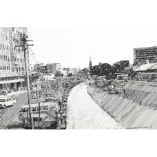 Zameer Hussain, 07 X 11 Inch, Pen ink on paper, Cityscape Painting -AC-ZAH-086