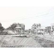 Zameer Hussain, 9 x 11 Inch, Pen ink On Paper, Cityscape Painting-AC-ZAH-134