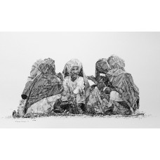 Zameer Hussain, untitled 13 X 21 Inch, Pen ink on paper, Figurative Painting-AC-ZAH-029