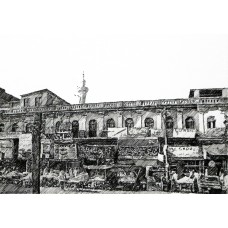 Zameer Hussain, untitled 8 X 10 Inch, Pen ink on paper, Cityscape Painting -AC-ZAH-047