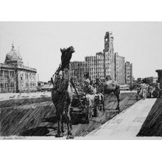 Zameer Hussain, untitled 8 X 11 Inch, Pen ink on paper, Cityscape Painting -AC-ZAH-052