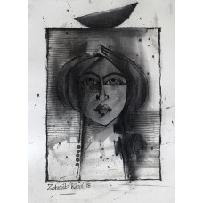 Zohaib Rind, 10 x 14 Inch, Charcoal on Paper, Figurative Painting, AC-ZR-083