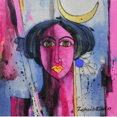 Zohaib Rind, 12 x 12 Inch, Acrylic on Canvas, Figurative Painting, AC-ZR-065