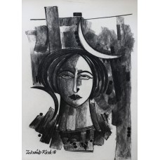 Zohaib Rind, 12 x 16 Inch, Charcoal on Paper, Figurative Painting, AC-ZR-092