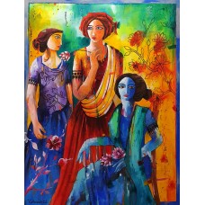 Zohaib Rind, 36 x 48 Inch, Acrylic on Canvas, Figurative Painting, AC-ZR-163