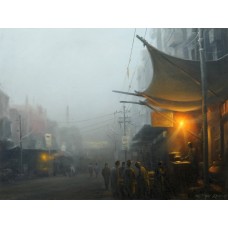 Zulfiqar Ali Zulfi, Dhaba, 30 x 40 inch, Oil on Canvas, Cityscape Painting-AC-ZUZ-037